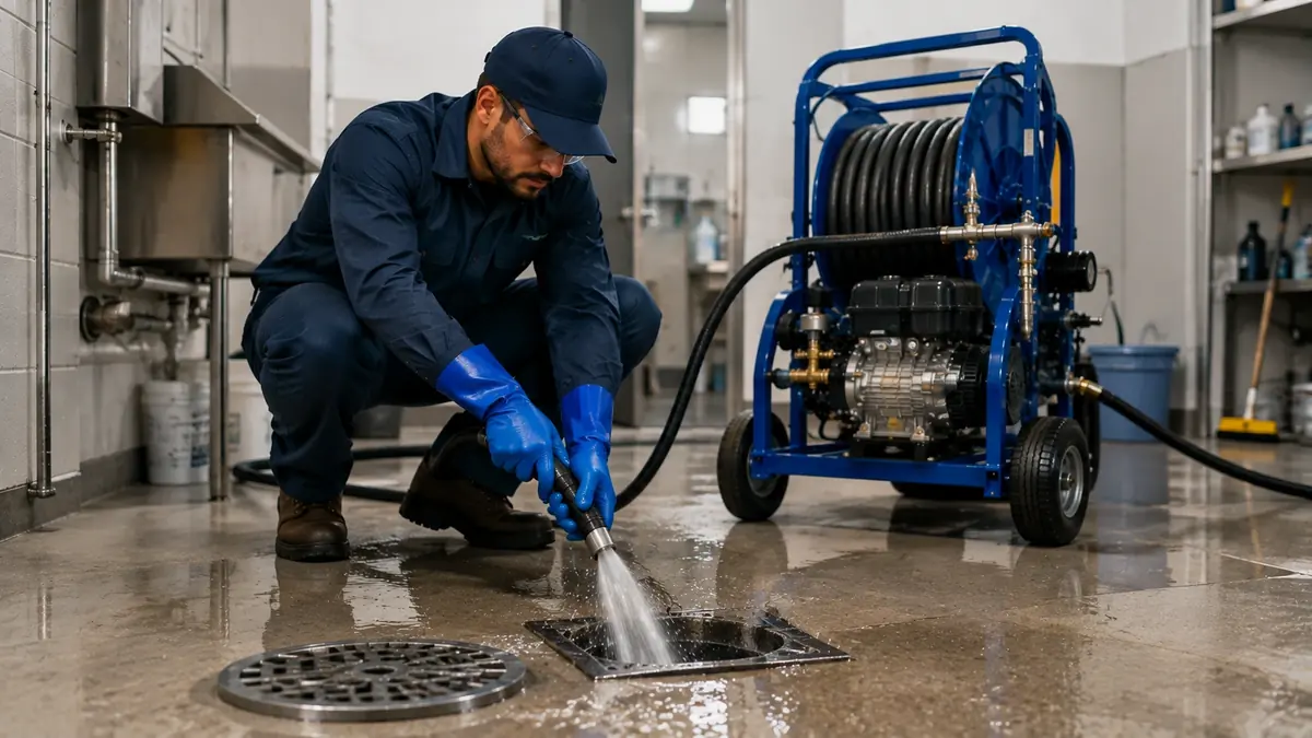 Floor Drain Hydro Jet Cleaning in Danville